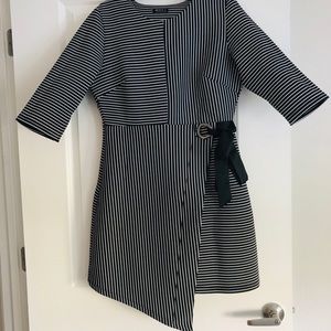 Beautiful and Flattering Black/White Stripe Dress